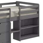 Lit mezzanine jumeaux 77 po Fabiana Loft et lits superposés Fini gris - Acme Furniture