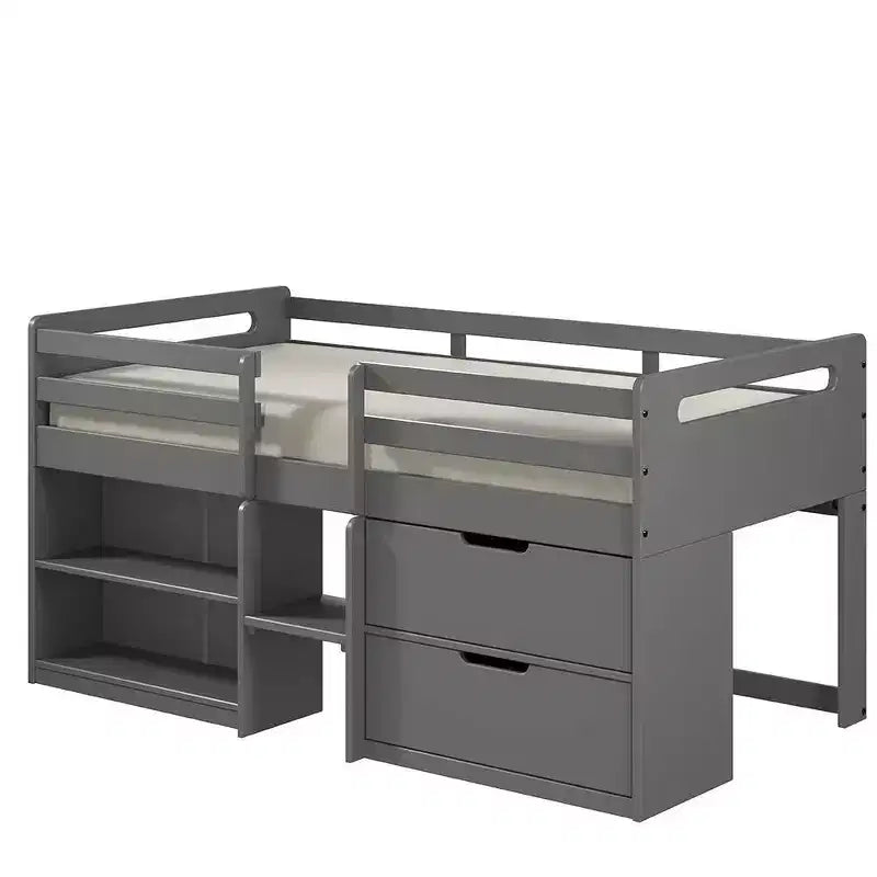 Lit mezzanine jumeaux 77 po Fabiana Loft et lits superposés Fini gris - Acme Furniture