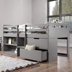 Lit mezzanine jumeaux 77 po Fabiana Loft et lits superposés Fini gris - Acme Furniture