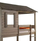 Lit superposé Darlene Loft 77 po et Lit superposé Rustic Gray – Acme Furniture : Bois de pin massif, barrières de sécurité, échelle, aire de jeu