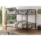 Acme Furniture lit superposé double Bristol Loft de 79 po et lit superposé brun foncé : cadre en métal, pas besoin de sommier tapissier