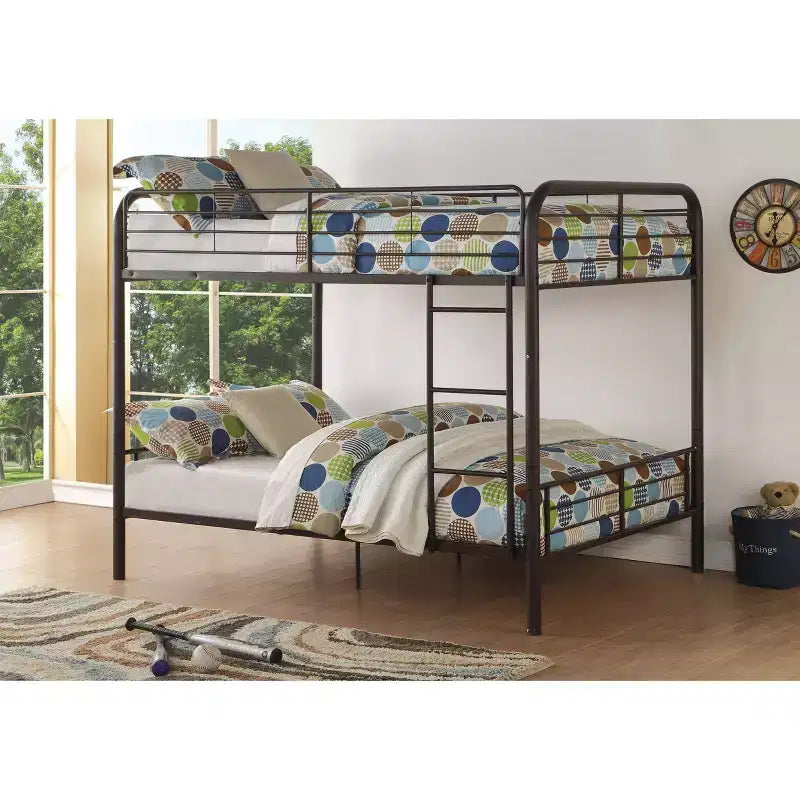 Acme Furniture lit superposé double Bristol Loft de 79 po et lit superposé brun foncé : cadre en métal, pas besoin de sommier tapissier