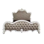 Lit Queen 99 po Versailles Gris Vintage en PU Cuir, Capitonnage Boutonné - Acme Furniture
