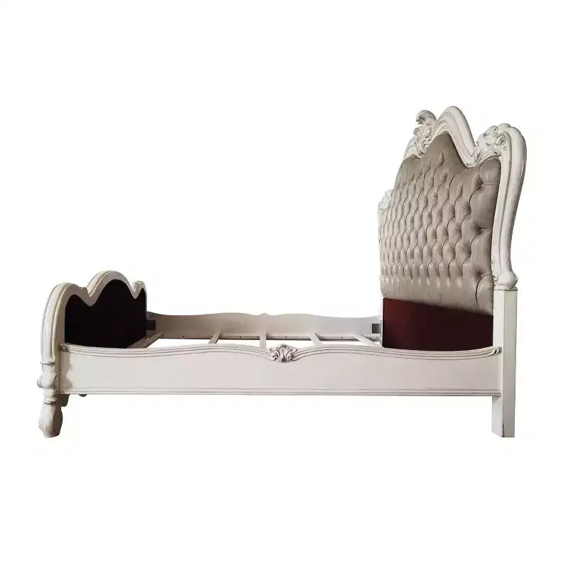 Lit Queen 99 po Versailles Gris Vintage en PU Cuir, Capitonnage Boutonné - Acme Furniture