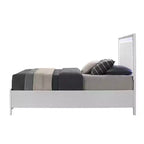 Lit King size oriental 84 po Haiden Acme Furniture Fini blanc : revêtement en similicuir, lumière DEL, tiroir de rangement