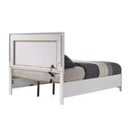 Lit King size oriental 84 po Haiden Acme Furniture Fini blanc : revêtement en similicuir, lumière DEL, tiroir de rangement