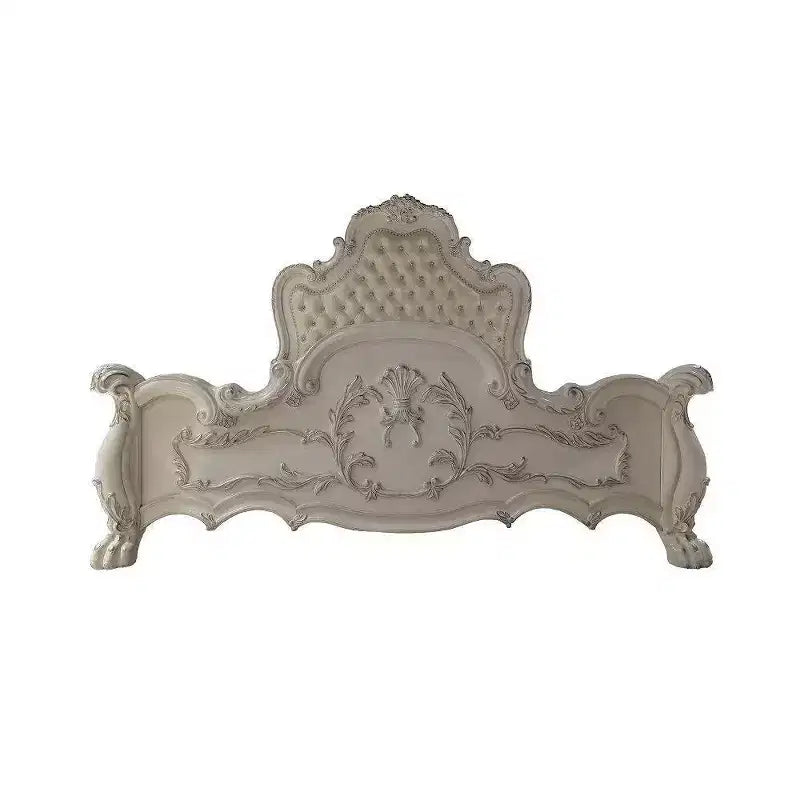 Lit King Oriental 92" Dresden avec Sculptures Style Rococo et Similicuir - Acme Furniture