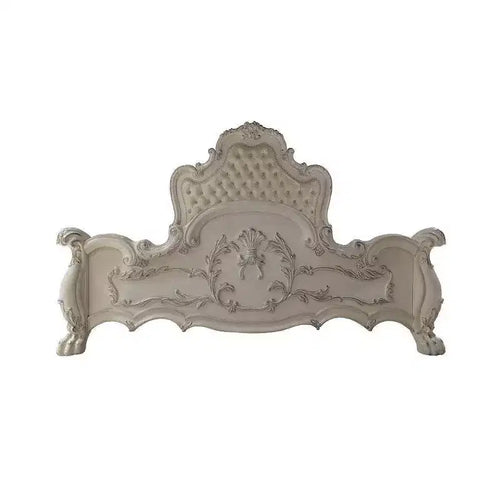 Lit King Oriental 92" Dresden avec Sculptures Style Rococo et Similicuir - Acme Furniture
