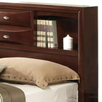 Lit queen 91 po Ireland expresso - Meubles Acme : Quincaillerie en nickel brossé, rangement plateforme, revêtement en microfibre