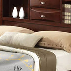 Lit queen 91 po Ireland expresso - Meubles Acme : Quincaillerie en nickel brossé, rangement plateforme, revêtement en microfibre