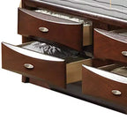 Lit queen 91 po Ireland expresso - Meubles Acme : Quincaillerie en nickel brossé, rangement plateforme, revêtement en microfibre