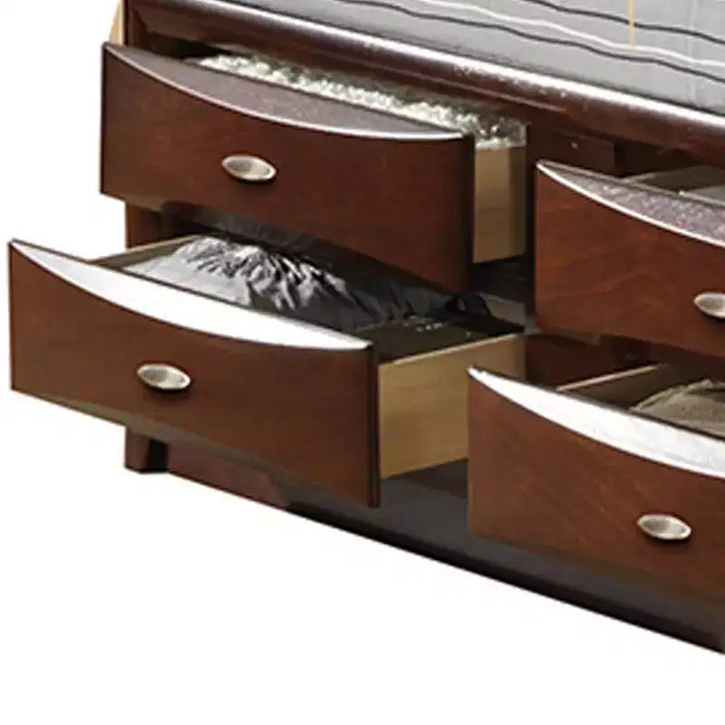 Lit queen 91 po Ireland expresso - Meubles Acme : Quincaillerie en nickel brossé, rangement plateforme, revêtement en microfibre