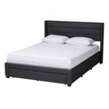 Full Braylon Fabric & Wood Platform Storage Bed with Drawer - Baxton Studio