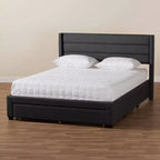 Lit plateforme avec tiroir Braylon en tissu et bois – Baxton Studio