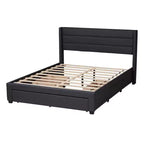 Lit plateforme avec tiroir Braylon en tissu et bois – Baxton Studio