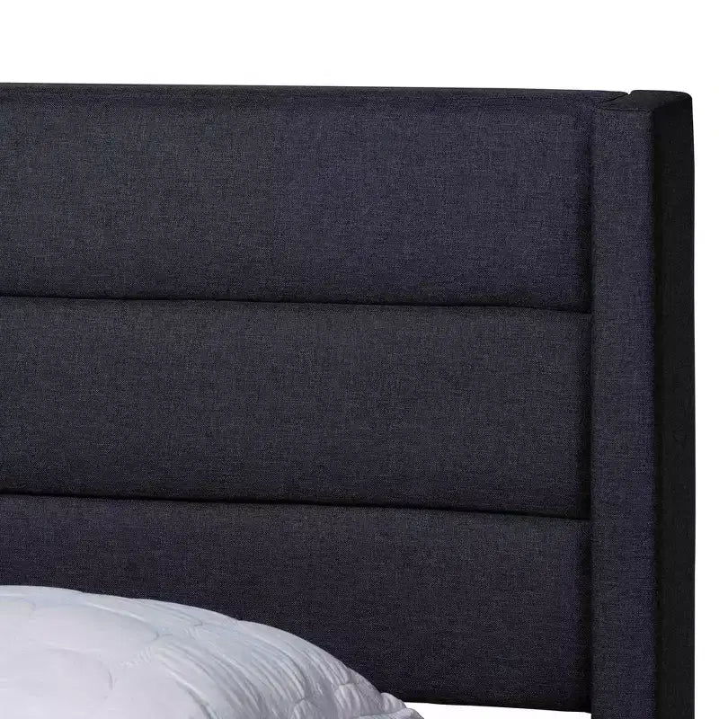 Lit plateforme avec tiroir Braylon en tissu et bois – Baxton Studio