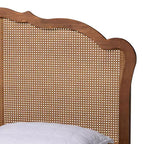 Lit plateforme Queen Baxton Studio Aithan en bois et rotin marron noyer