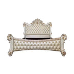 Lit King (Eastern) 96 po Vendome Fini Perle Antique - Meubles Acme : Tête de lit capitonnée de luxe, en similicuir, style glamour