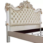 Lit King (Eastern) 96 po Vendome Fini Perle Antique - Meubles Acme : Tête de lit capitonnée de luxe, en similicuir, style glamour