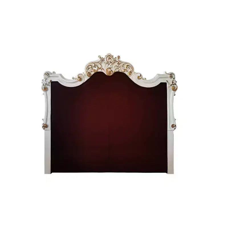 Lit King (Eastern) 96 po Vendome Fini Perle Antique - Meubles Acme : Tête de lit capitonnée de luxe, en similicuir, style glamour