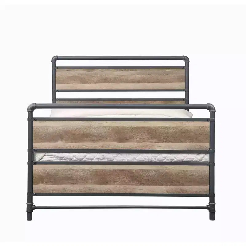Lit double complet de 78 po Brantley chêne antique et gris sable - Acme Furniture