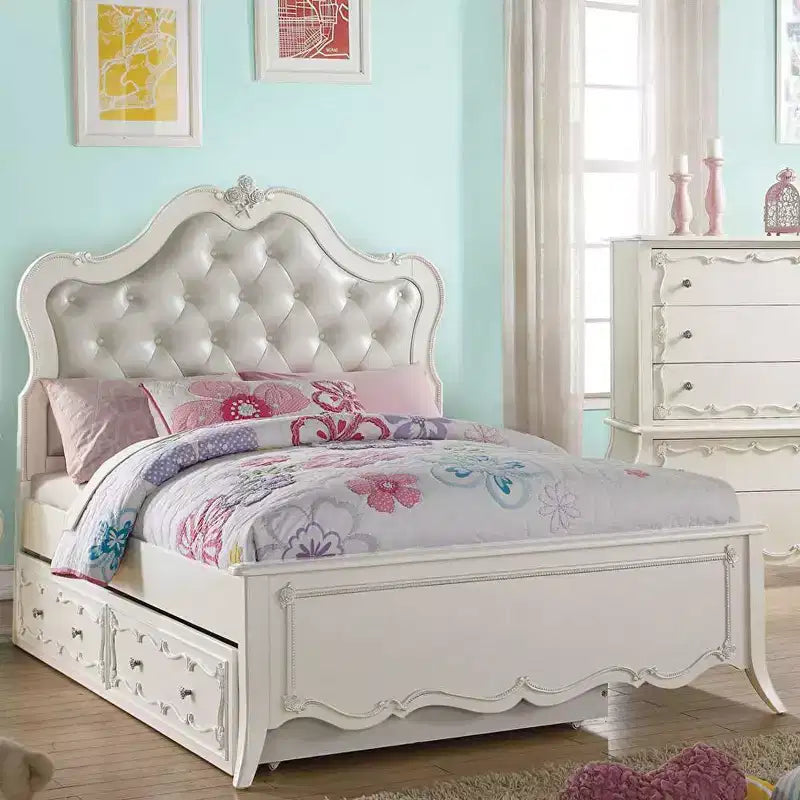 Lit double Edalene 87" et Blanc Perle - Acme Furniture