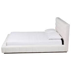 Lit plateforme Baxton Studio Braylin en tissu ours en peluche, format Queen, blanc