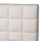Lit plateforme Baxton Studio Braylin en tissu ours en peluche, format Queen, blanc