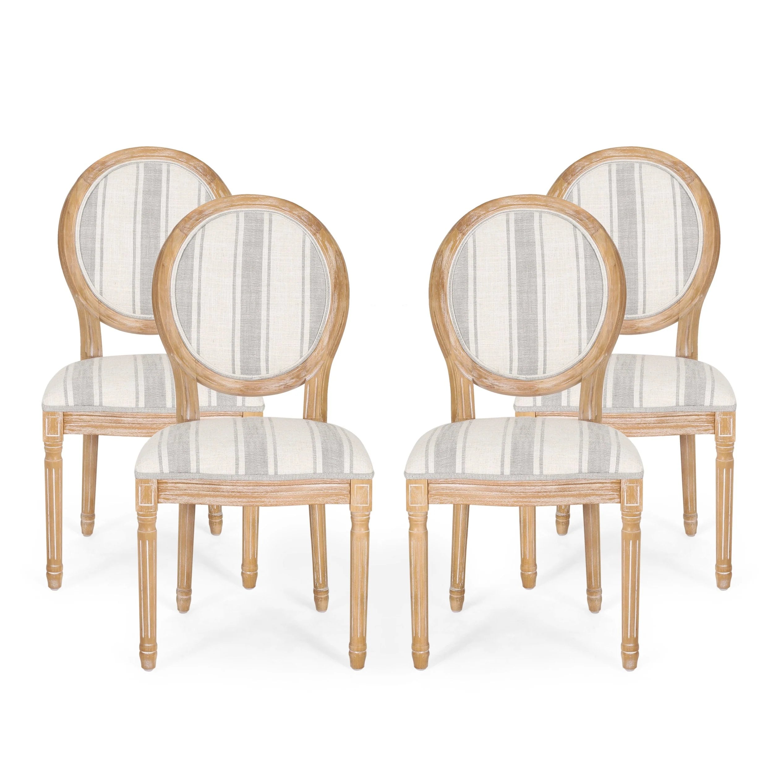 Chaises de salle à manger en tissu de style campagnard français - NH419413