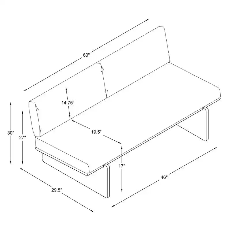 Banc mi-siècle rembourré en tissu texturé Mushroom Weave avec dossier - Hearth & Hand™ avec Magnolia