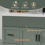 Meuble-lavabo de salle de bain Wavy Line 30/36/48 avec évier et robinet
