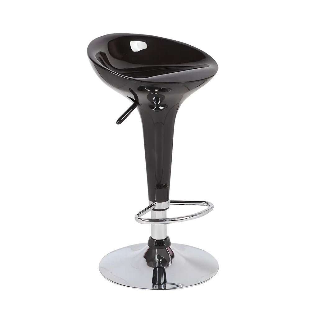 Tabouret de bar pivotant en plastique chromé réglable en hauteur