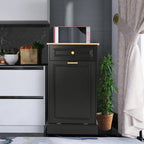 Meuble de Rangement en Bois pour Poubelle de Cuisine avec Dessus de Comptoir et Tiroir