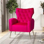 Chaise tuftée Abadiana Accent avec base en métal par HULALA HOME