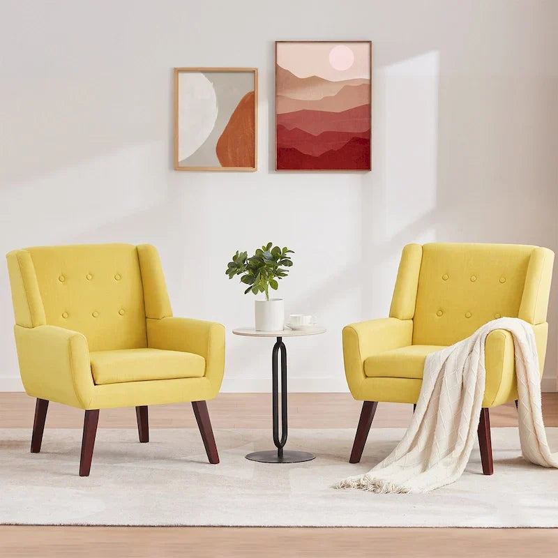 Lot de 2 fauteuils d'appoint modernes capitonnés HUIMO