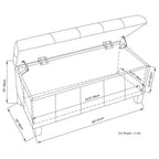Banc de rangement ottoman Lancaster 36 - WyndenHall