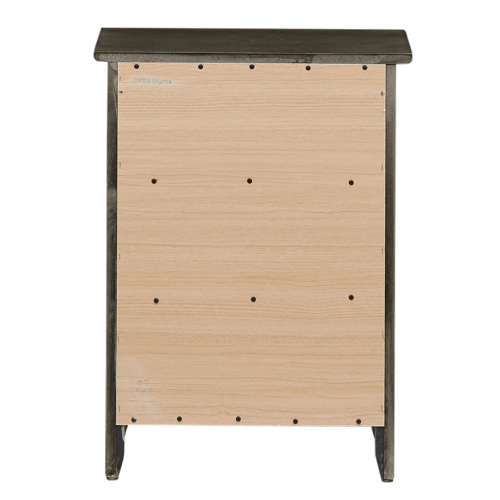 Table de chevet Daniel de style transitionnel en bois, à 3 tiroirs