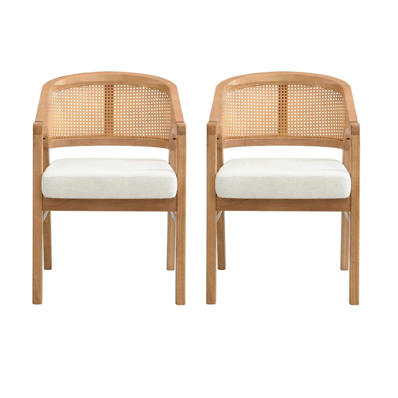 Christopher Knight Home - Chaise de salle à manger capitonnée en cannage (Lot de 2)