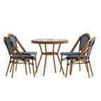 Ensemble bistrot commercial intérieur/extérieur avec table et quatre chaises
