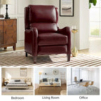 Fauteuil inclinable Brigida moderne en cuir véritable avec clous décoratifs et repose-pieds réglable (lot de 2) par HULALA HOME