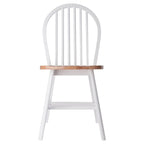 Ensemble de 2 chaises Windsor, naturel et blanc