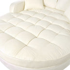 Canapé-lit Chenille avec dossier touffeté et 2 oreillers détachables pour le salon