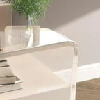 Table de chevet avec tiroirs en acrylique transparent