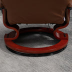 Fauteuil inclinable manuel pivotant en similicuir HomCom avec repose-pieds confortable et relaxant