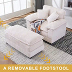 Fauteuil surdimensionné 56,9 W avec repose-pieds, fauteuil de lecture pour chambre à coucher, canapé-lit paresseux, canapé inclinable simple et moderne surdimensionné