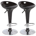Tabouret de bar pivotant en plastique chromé réglable en hauteur