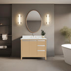 Meuble-lavabo Vanity Art avec évier en céramique et dessus en marbre reconstitué
