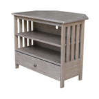 Meuble TV d'angle en bois massif de style Mission