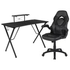 Ensemble bureau de jeu et chaise Emma et Oliver avec porte-gobelet, support pour casque et support pour écran
