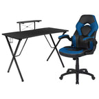 Ensemble bureau de jeu et chaise Emma et Oliver avec porte-gobelet, support pour casque et support pour écran